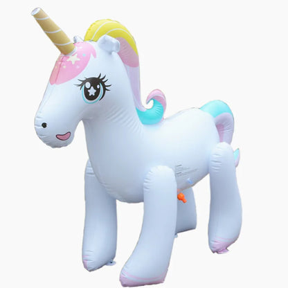 Inflatable Unicorn PVC Giant Water Spray Pool Float Kids Summer 2025 Backyard Party Splash Toy