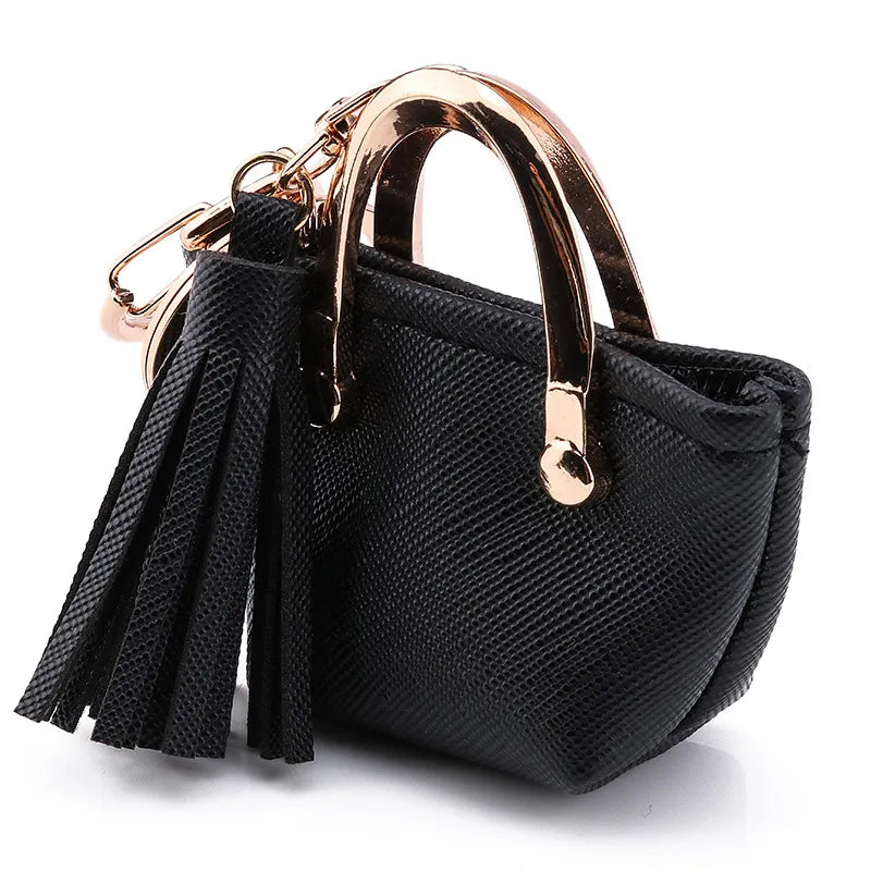 1+1 Free Birkin Inspired Mini Hand Bag - PU Leather Coin Bag Charm Keychain