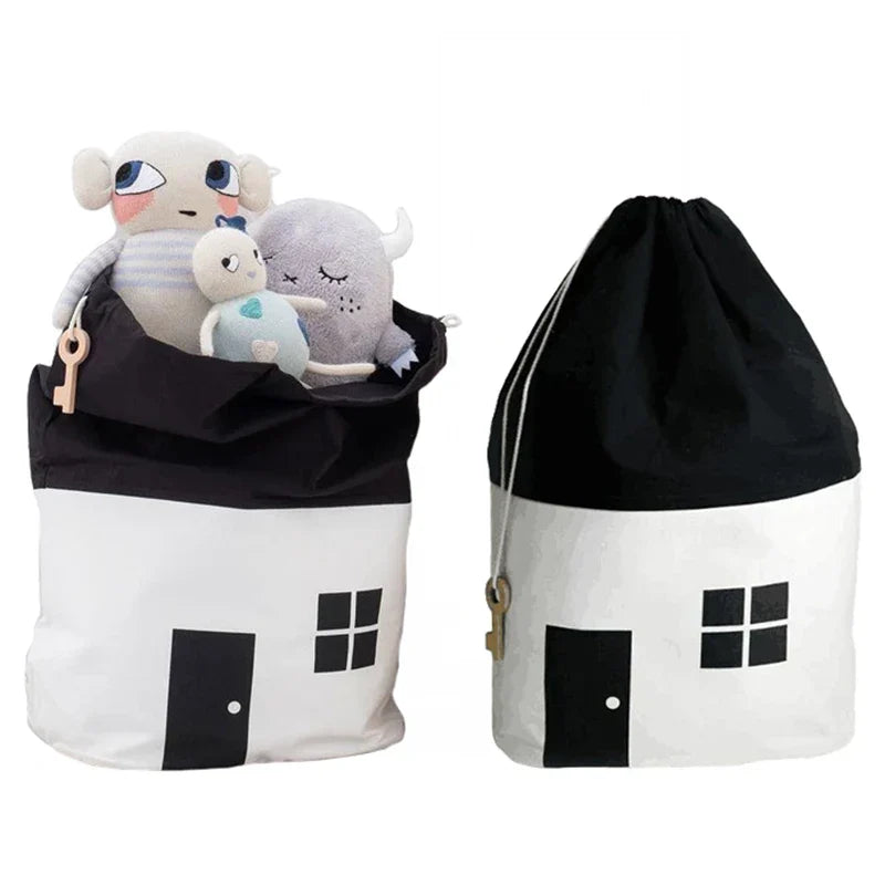 Toy Storage Bag Kids Drawstring Organizer Storage Container Back To School 2025 Portable Clean Up Solution