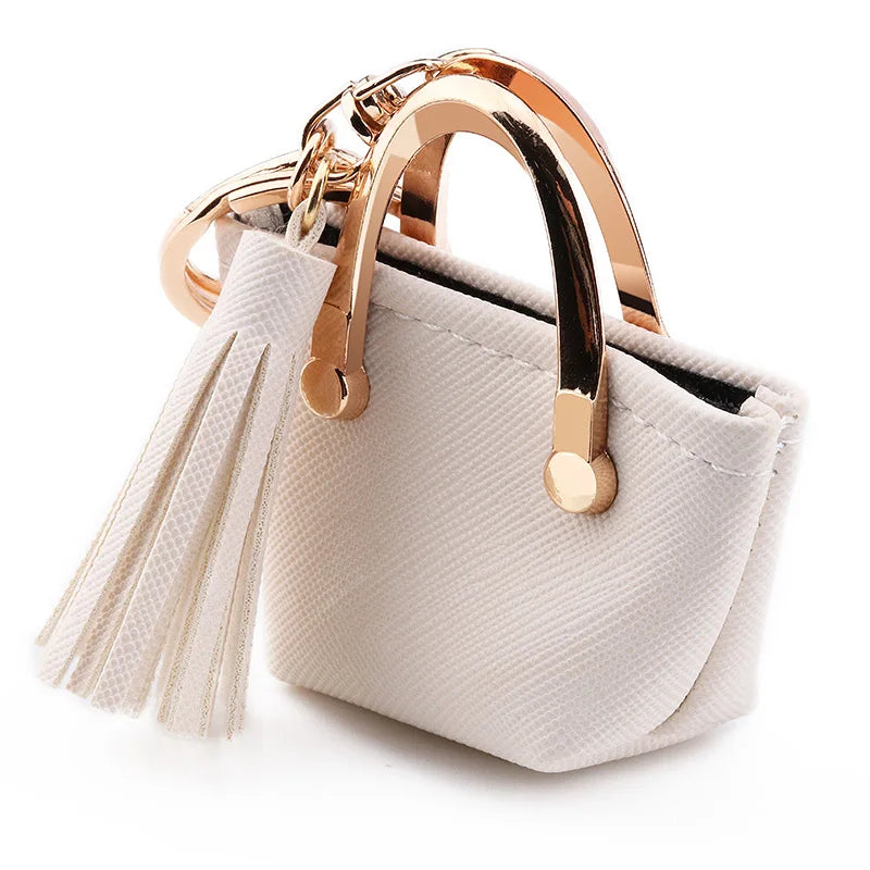 1+1 Free Birkin Inspired Mini Hand Bag - PU Leather Coin Bag Charm Keychain
