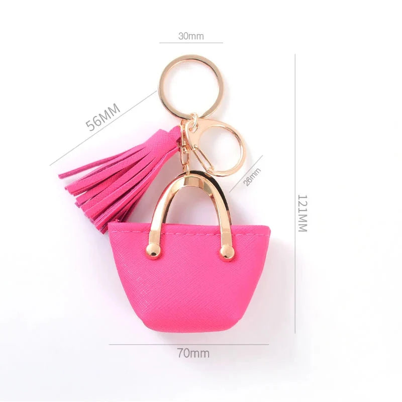 1+1 Free Birkin Inspired Mini Hand Bag - PU Leather Coin Bag Charm Keychain
