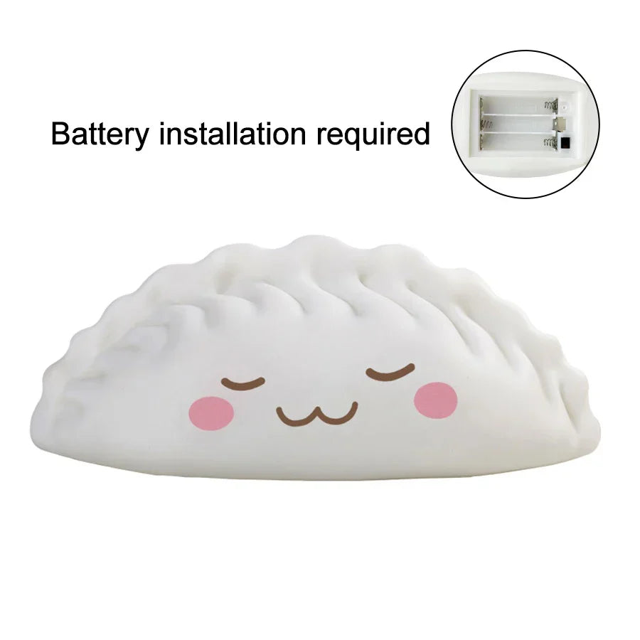 Night Light Rechargeable LED Bun Dumpling Cartoon Bedside Lamp Fall 2025 Kids Bedroom Soft Sleep Gift