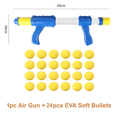 Foam Ball Gun Kids Air Powered Soft Bullet Shooter Toy Desktop Indoor Outdoor Fall 2025 Safe EVA Play