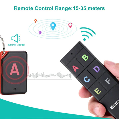Wireless Key Finder 1 Transmitter 6 Receivers RF Locator Back To School 2025 Home Tracker With 80dB Beep And LED