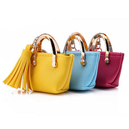 1+1 Free Birkin Inspired Mini Hand Bag - PU Leather Coin Bag Charm Keychain