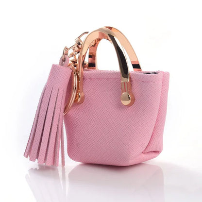 1+1 Free Birkin Inspired Mini Hand Bag - PU Leather Coin Bag Charm Keychain