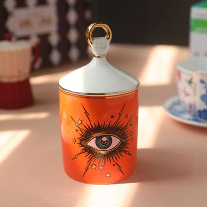 Candle Holder Starry Sky Big Eye Ceramic Jar Home Decor Fall 2025 Aromatherapy Scented Gift