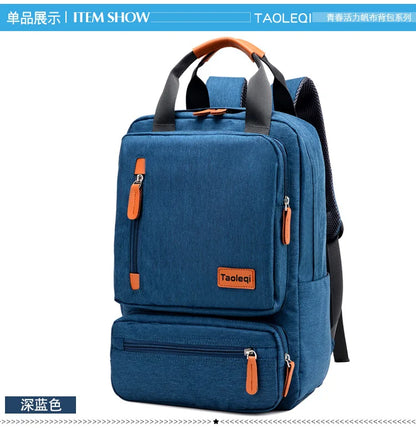 Canvas Laptop Backpack 20-35L Large Capacity Rucksack Travel School Bag Back To School 2025 Organized Water Resistant