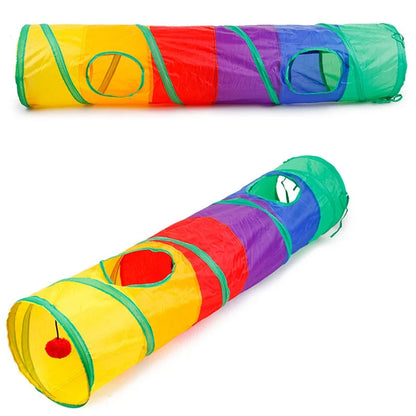 Cat Tunnel Pet Tube - Collapsible Indoor Outdoor Toy for Kittens and Puppies, Fun Hiding and Exercising Puzzle