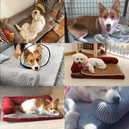 Dog Bed Coral Fleece L Shaped Sofa Bed Fall 2025 Waterproof Bolster Cushion Machine Washable Cozy Support