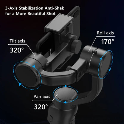 3-Axis Handheld Gimbal Stabilizer with Accessories - Anti Shake Smartphone Video Holder for Android & iPhone