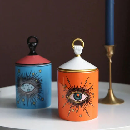 Candle Holder Starry Sky Big Eye Ceramic Jar Home Decor Fall 2025 Aromatherapy Scented Gift