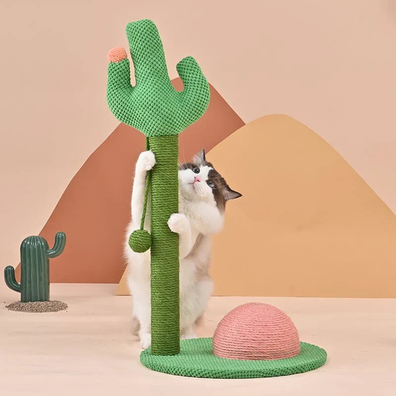 Cat Tree Cactus Style Sisal Tower Three Tier Scratching Post Cat Condo Fall 2025 Cozy Perches Gift