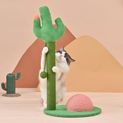 Cat Tree Cactus Style Sisal Tower Three Tier Scratching Post Cat Condo Fall 2025 Cozy Perches Gift
