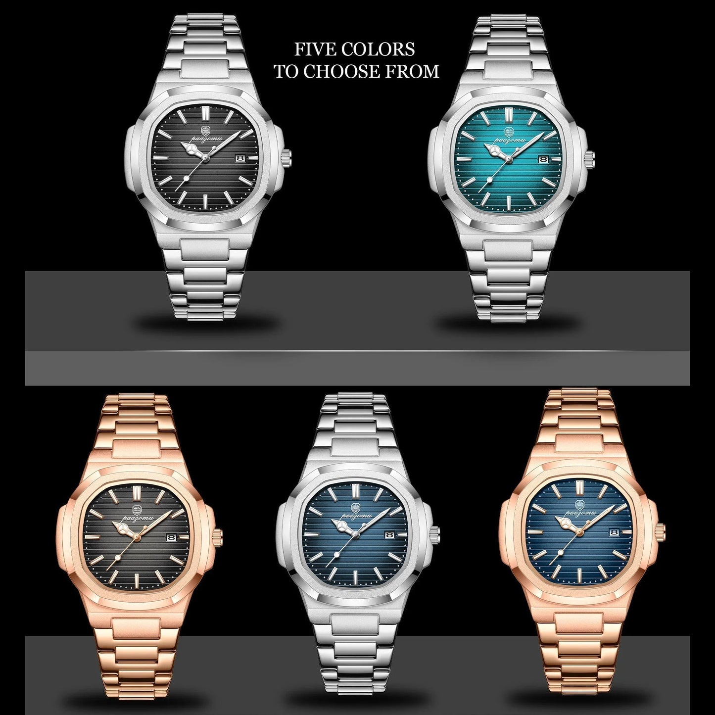 Durable men's stainless steel watch – classic design, waterproof, for everyday wear