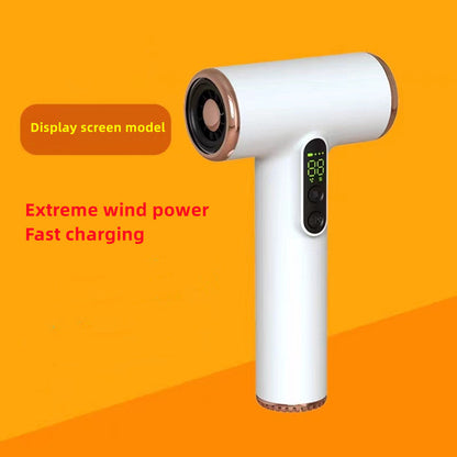 Cordless Hair Dryer USB Chargeable Travel Hair Dryer 30000 RPM Fast Drying Portable Battery Display