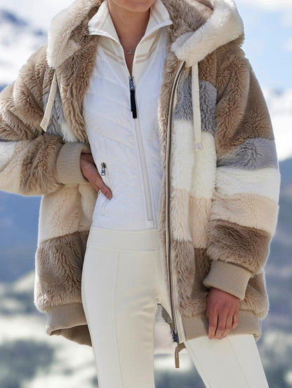 Multicolored Hooded Coat