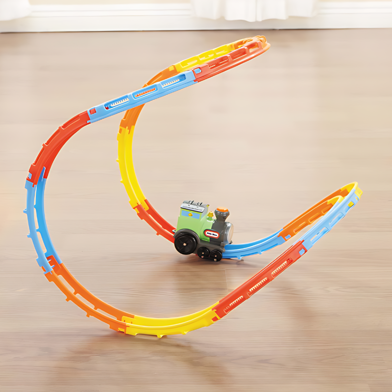 Rolling Rail Train Car DIY Splicing Track - Electronic Toy with Lights and Sounds