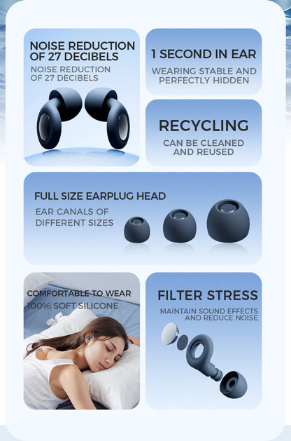 Silicone Ear Plugs For Sleep Soundproof Noise Reduction, Comfortable Sleep Aid Fall 2026 Gift