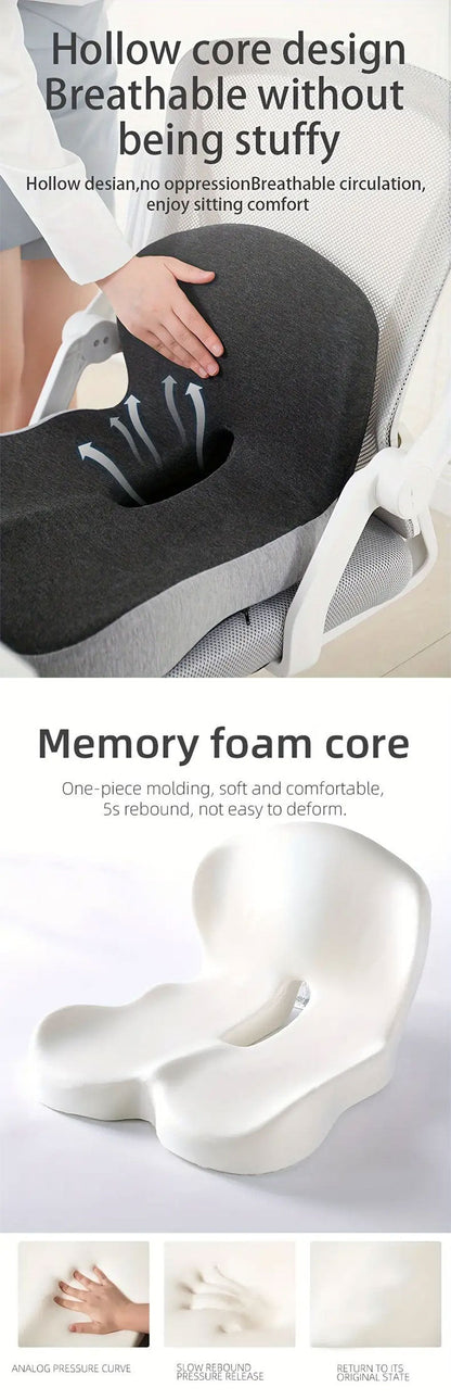 Ergonomic Memory Foam Seat Cushion with Back Support – Lumbar Relief for Office Chair Car Wheelchair 2026