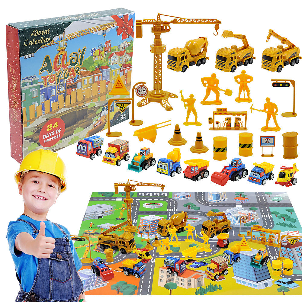 Advent Calendar Car Toys Box Kids 24 Day Christmas Gift