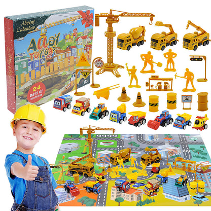 Advent Calendar Car Toys Box Kids 24 Day Christmas Gift