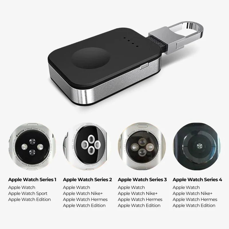 Portable Smartwatch Keychain Charger Compact Travel Power