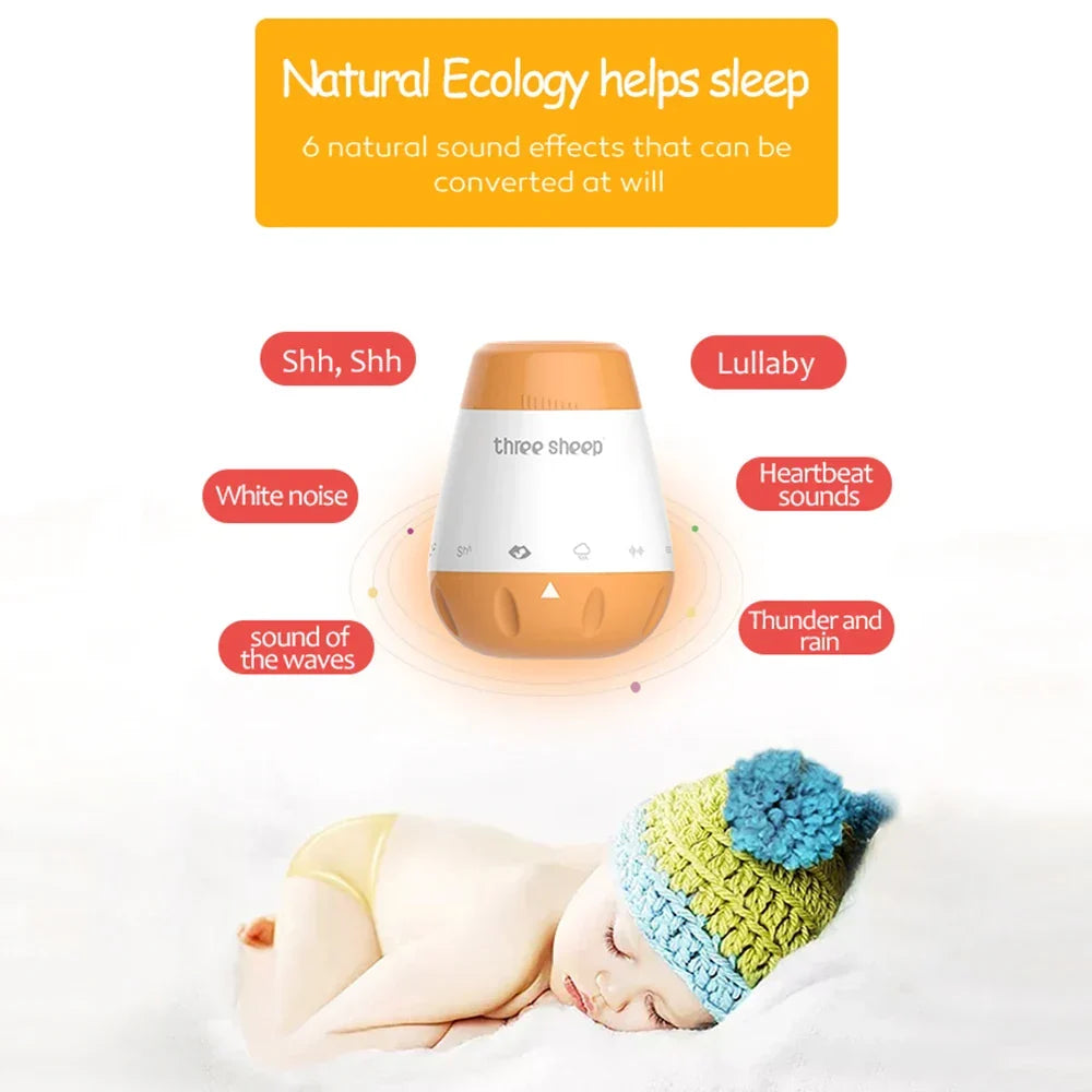 White Noise Machine Voice Sensor Baby Sleep Soother Smart Lullaby Sound Machine Fall 2025 Sleep Training Aid
