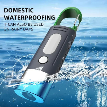 Mini Convenient High Power LED Flashlight - Waterproof Camping Light with Telescopic Zoom and Side Lights