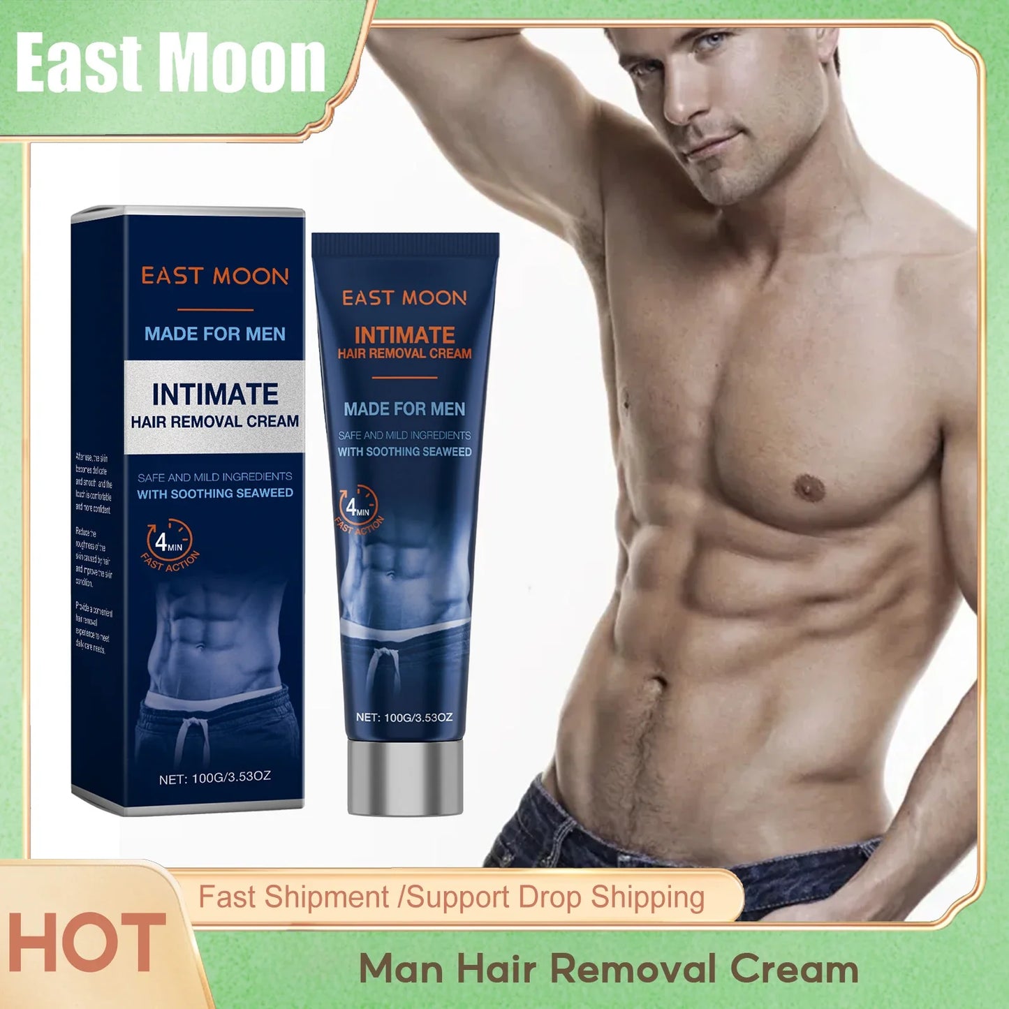 Hair Removal Cream 100g Intimate Areas Painless Non Irritating Beard Removal Grooming Trend 2026
