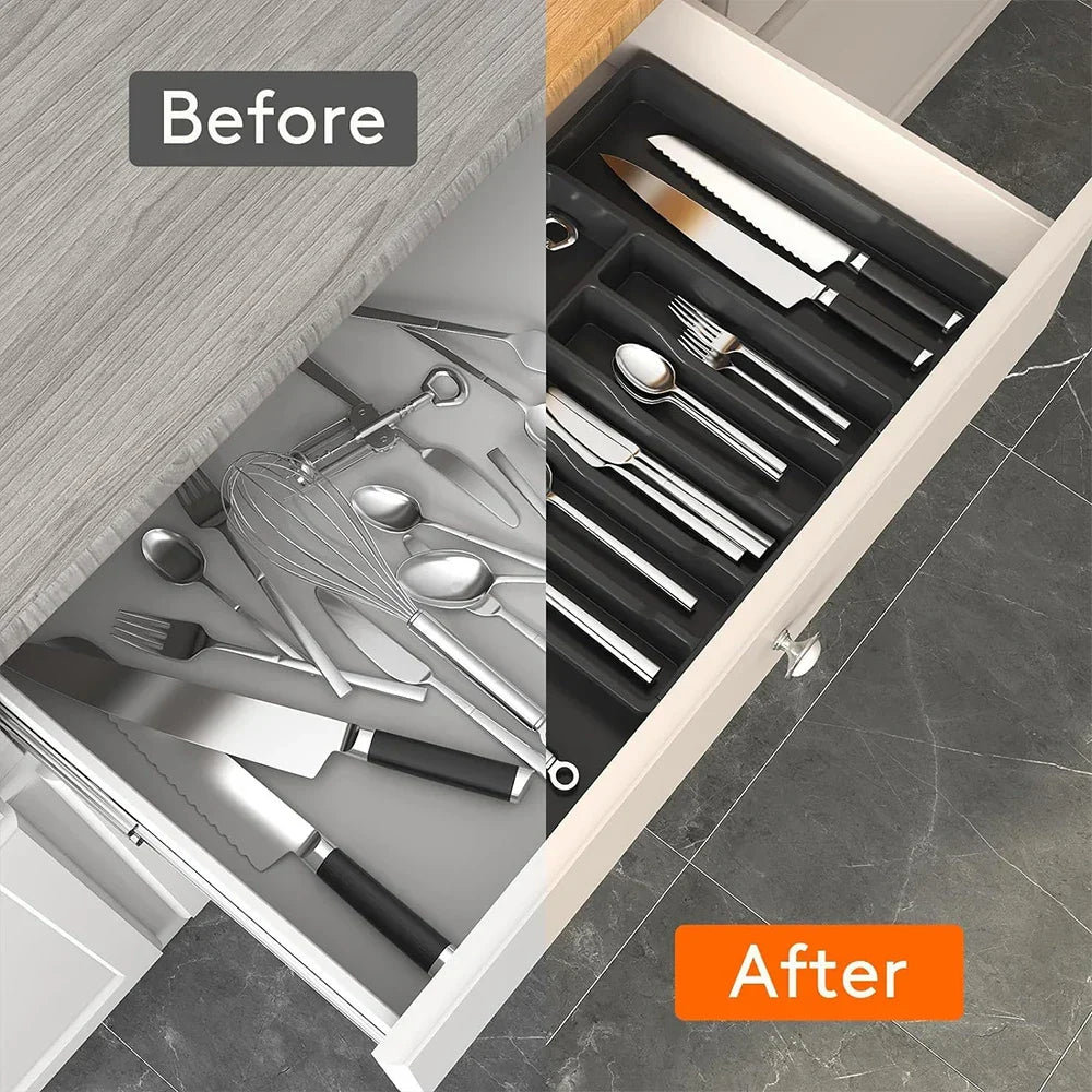 Expandable Silverware Tray Organizer – Adjustable Cutlery Holder For Kitchen Drawers, Spring 2026 Trend, Space-Saving