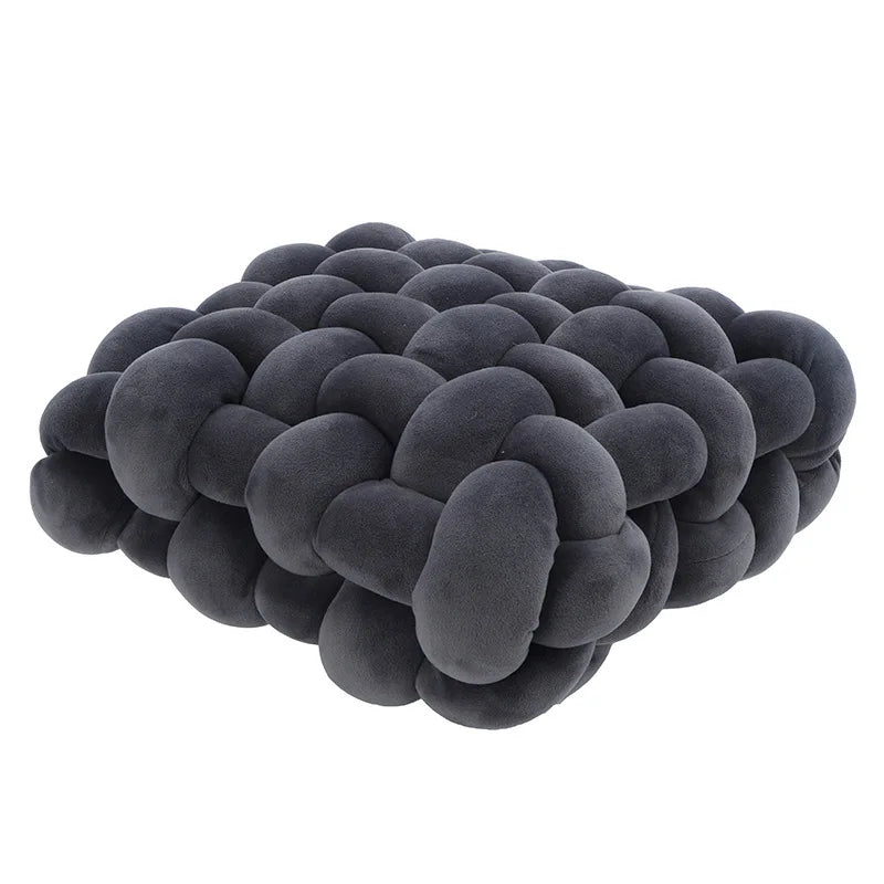 Knot Pillow Plush Square Hand-Woven Throw Cushion Living Room Decor Fall 2025 Cozy Support Decorative Accent