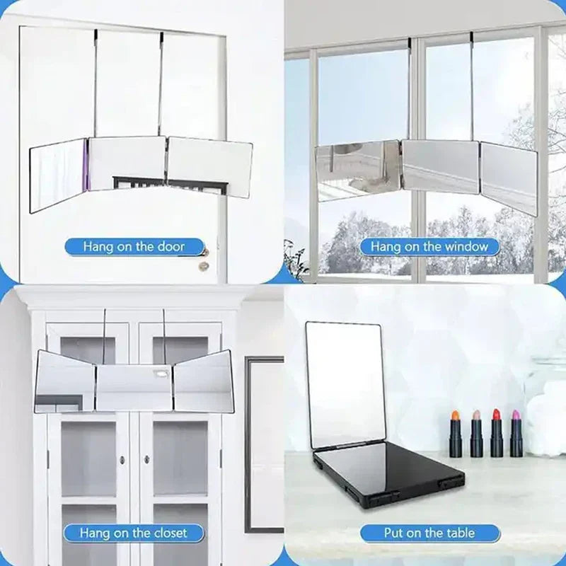 Makeup Mirror Retractable Hanging Three Fold Vanity Mirror Portable Adjustable Travel Back To School 2025