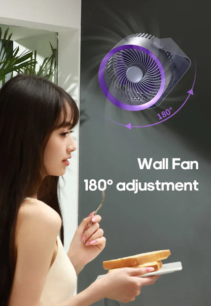 Portable Fan Battery Desk Air Circulator Quiet Summer