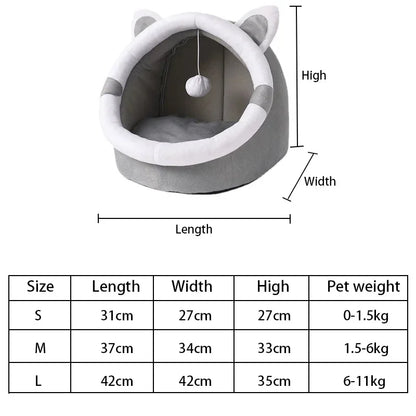 Cat Nest House for Cats Cave Bed Semi-Closed Cozy Kennel