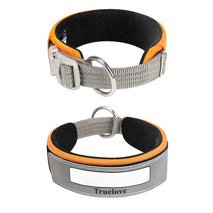 Dog Collar Reflective Personalized Padded Collar Large Dogs Night Walk Fall 2025 Breathable Quick Release Safety