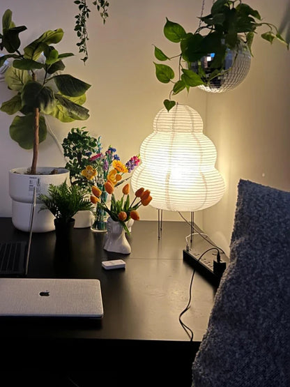 LED Rice Paper Lamp Tricolor Dimming Japanese Style