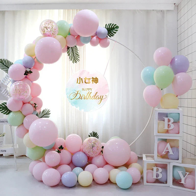 Balloon Arch Gold Metal Circular Backdrop Stand Wedding Birthday Baby Shower Fall 2025 Sturdy Reusable Display