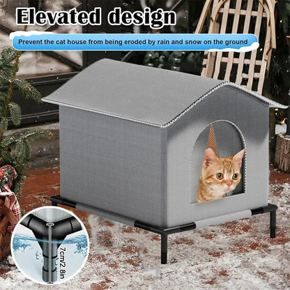 Cat House Waterproof Winter Warm Shelter Foldable Outdoor Pet Cave Bed For Cats And Small Dogs