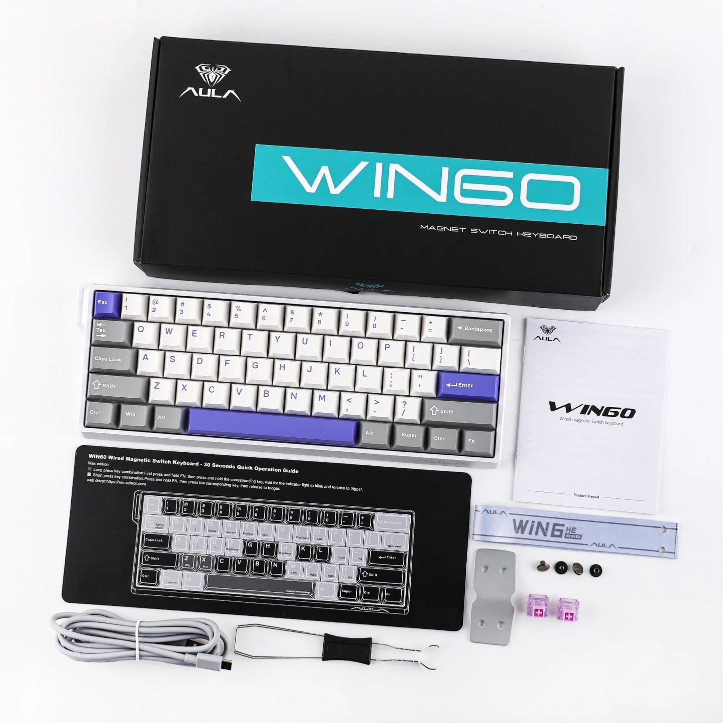 Mechanical 60 Percent Hot Swap Keyboard Aluminum RGB Hall