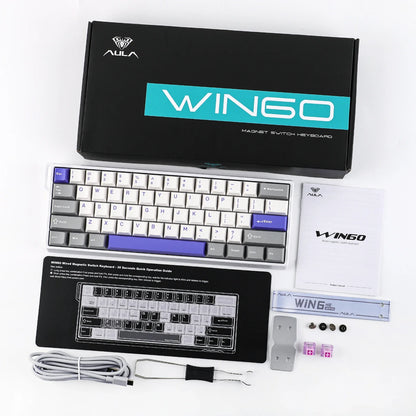 Mechanical 60 Percent Hot Swap Keyboard Aluminum RGB Hall