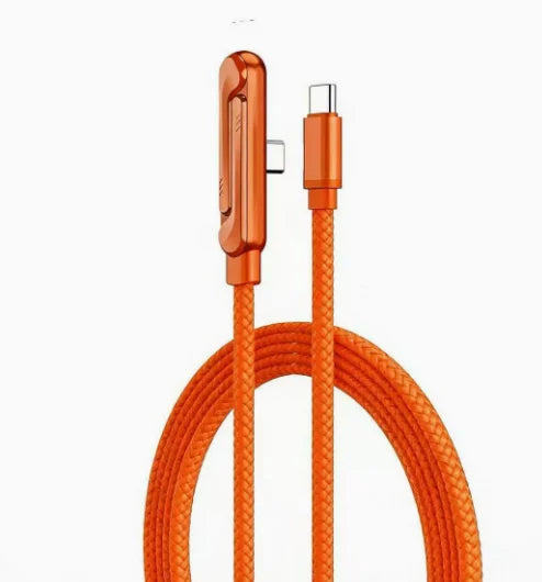 USB-C Fast Charging Cable - Elbow Design, 240W, Type-C To Type-C, Foldable Phone Stand, Back To School 2026 Gift