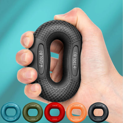 Grip Strengthener Ring Silicone Finger Trainer for Hand Muscles, Portable Home Fitness Accessory, 6 Weight Variants