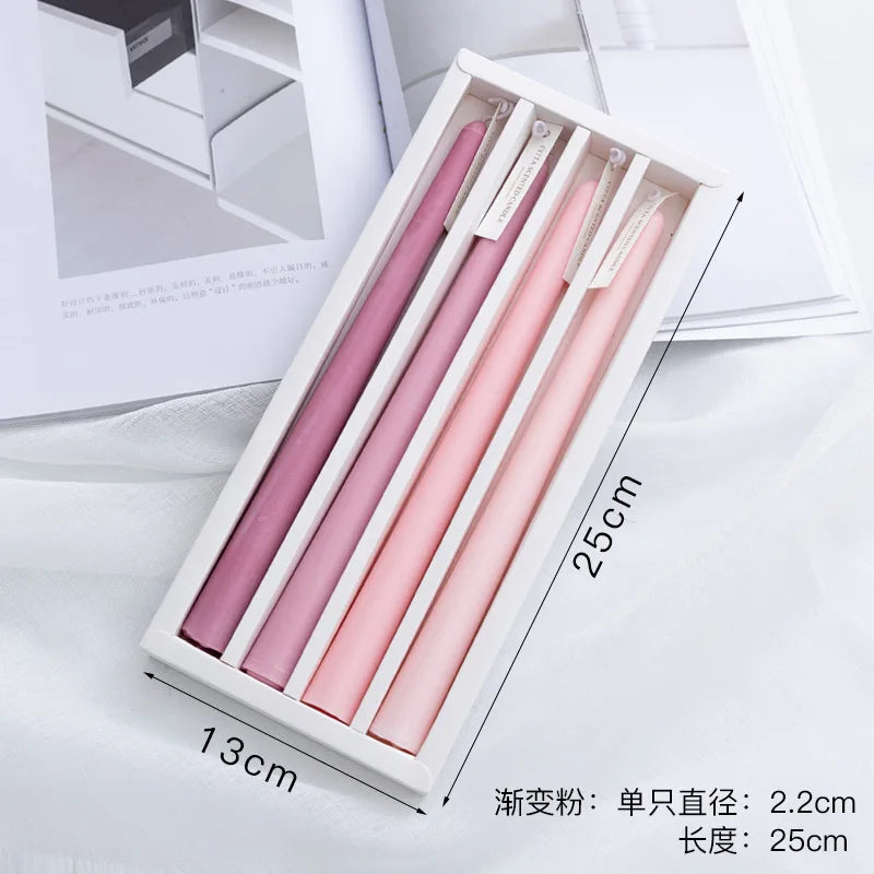Taper Candles 4 Pack Slender Scented Smokeless Long Branch Wedding Table Decor Fall 2025 DIY Centerpieces