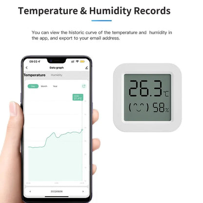 Tuya ZigBee Temperature Humidity Sensor with LCD Screen for Smart Home - Works with Alexa, Google Home, Smart Life App