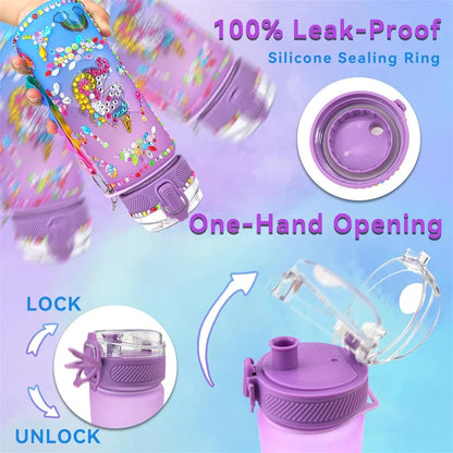 DIY Mermaid & Unicorn Water Bottle Craft Kits for Girls - Fun Arts and Crafts Birthday Gift with Fidget Keychain