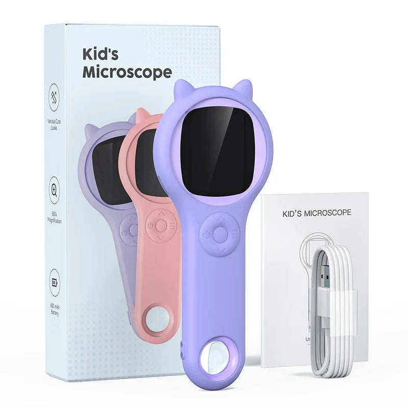 Kids Microscope 500X With Photo Video Capture Handheld STEM Educational Toy Fall 2025 Gift