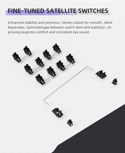 Wireless Low Profile Mechanical Keyboard 98 Keys PBT