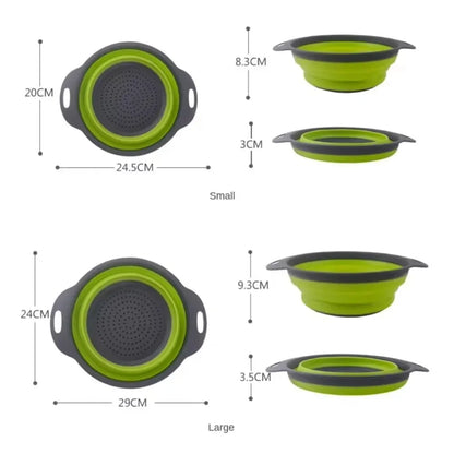 Silicone Folding Drain Basket Colander Foldable Kitchen Tool TikTok Viral Fall 2026 Eco Friendly