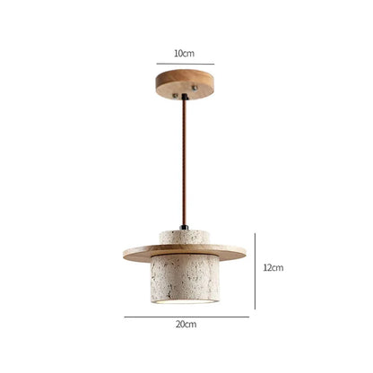 Japandi Wabi Sabi Stone Pendant Light Rustic Bedroom Cafe Lamp